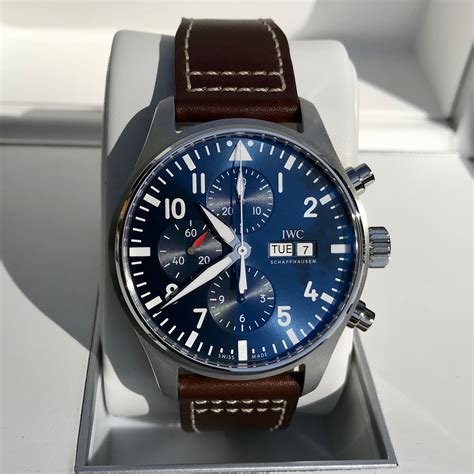 iwc 3777 rg case blue dial brown strap|Shop the IWC Le Petit Prince Chronograph Pilot IW377714 .